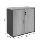 Ντουλάπι γραφείου χαμηλό επαγγελματικό Lotus pakoworld χρώμα φυσικό ανθρακί 80x40x80εκ - Image 5