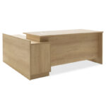 Γραφείο εργασίας επαγγελματικό Amazon pakoworld δεξιά γωνία χρώμα sonoma 180x160x76εκ - Image 3