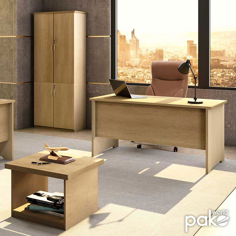 069-000033-1 Γραφείο εργασίας επαγγελματικό Amazon pakoworld χρώμα sonoma 150x75x75εκ - Image 1