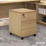 Συρταριέρα γραφείου επαγγελματική Amazon pakoworld τροχήλατη χρώμα sonoma 39x47x52,5εκ