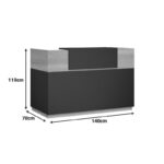 Γραφείο reception Lotus pakoworld σε χρώμα φυσικό - ανθρακί 140x70x110εκ - Image 3