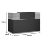 Γραφείο reception Lotus pakoworld σε χρώμα φυσικό - ανθρακί 200x70x110εκ - Image 3