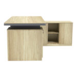 Γραφείο επαγγελματικό Lotus pakoworld με δεξιά γωνία σε φυσική-ανθρακί απόχρωση 200x160x76εκ - Image 3