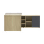 Γραφείο επαγγελματικό Lotus pakoworld με δεξιά γωνία σε φυσική-ανθρακί απόχρωση 160x160x75εκ - Image 3