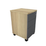 Συρταριέρα επαγγελματική τροχήλατη Lotus pakoworld 3ων συρταριών σε φυσική-ανθρακί απόχρωση 40x44x61εκ - Image 4