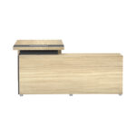 Γραφείο επαγγελματικό Lotus pakoworld αριστερή γωνία σε φυσική-ανθρακί απόχρωση 160x160x75εκ - Image 4