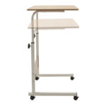 Γραφείο Piper pakoworld με αυξομείωση ύψους-MDF φυσικό-λευκό 60x40x69-90εκ - Image 4