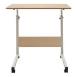 Γραφείο Piper pakoworld με αυξομείωση ύψους-MDF φυσικό-λευκό 60x40x69-90εκ - Image 5