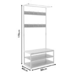 Έπιπλο εισόδου Πορτ Μαντώ Ralph pakoworld MDF φυσικό-λευκό 80x40x170εκ - Image 4