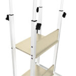 Βοηθητικό τραπέζι Babs pakoworld τροχήλατο λευκό-φυσικό 60x40x71-92εκ - Image 2