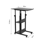 Βοηθητικό τραπέζι Babs pakoworld τροχήλατο λευκό-φυσικό 60x40x71-92εκ - Image 4