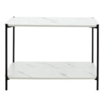 Βοηθητικό τραπέζι Mara MDF λευκό μαρμάρου-μαύρο 80x40x55cm - Image 3