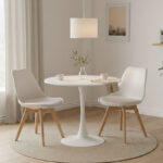 Τραπέζι Elijah pakoworld λευκό Φ60x74cm