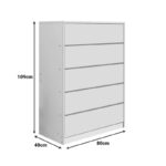 Συρταριέρα Kuanger pakoworld mdf σε λευκή απόχρωση 80x40x109εκ - Image 2