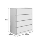 Συρταριέρα Kuanger pakoworld mdf σε λευκή απόχρωση 80x40x80εκ - Image 2