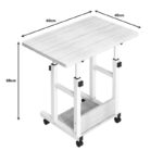 Γραφείο τροχήλατο Stolu pakoworld MDF-metal σε φυσικό-λευκό απόχρωση 60x40x68εκ - Image 2