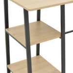 Γραφείο εργασίας Ferje pakoworld με ράφια mdf σε φυσική με μαύρη απόχρωση 100x48x75εκ - Image 4