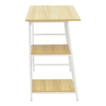 Γραφείο εργασίας Ferje pakoworld με ράφια mdf σε φυσική-λευκή απόχρωση 100x48x75εκ - Image 2