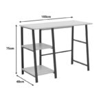 Γραφείο εργασίας Ferje pakoworld με ράφια mdf σε φυσική-λευκή απόχρωση 100x48x75εκ - Image 5