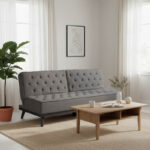 Καναπές - κρεβάτι Marco pakoworld 3θέσιος με γκρι ύφασμα 180x80x80εκ