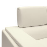 Καναπές Shea pakoworld 3θέσιος PU ivory-inox 198x80x87εκ - Image 3