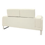 Καναπές Shea pakoworld 2θέσιος PU ivory-inox 158x80x87εκ - Image 5