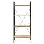 Βιβλιοθήκη- Ραφιέρα Ramon pakoworld φυσικό-μαύρο 60x23x145,5εκ - Image 2