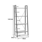 Βιβλιοθήκη- Ραφιέρα Ramon pakoworld φυσικό-μαύρο 60x23x145,5εκ - Image 5