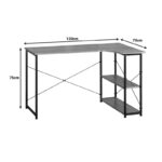 Γωνιακό γραφέιο Merlin pakoworld δεξιά γωνία σε oak απόχρωση με μαύρο μέταλλο 120x73x75εκ - Image 4