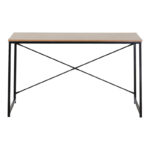 Γραφείο εργασίας Bailon pakoworld σε oak απόχρωση με μαύρο μέταλλο 120x60x70εκ - Image 2