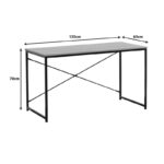 Γραφείο εργασίας Bailon pakoworld σε oak απόχρωση με μαύρο μέταλλο 120x60x70εκ - Image 3