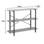 Επιδαπέδια ραφιέρα Nebranzo pakoworld σε oak απόχρωση με μαύρο μέταλλο 106x35x80εκ - Image 4