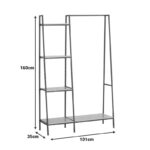 Έπιπλο εισόδου-ραφιέρα Herevy pakoworld σε oak απόχρωση με μαύρο μέταλλο 101x35x160εκ - Image 4