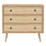 Συρταριέρα Oslo pakoworld 3ων συρταριών sonoma 90x39x79εκ - Image 3