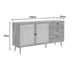 Μπουφές Oslo pakoworld sonoma 150x39x79εκ - Image 4