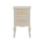 Κομοδίνο Joliene Inart mdf σε λευκή αντικέ-φυσική απόχρωση 40x34.5x64.5εκ