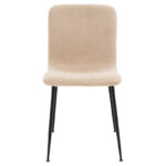 Καρέκλα Gratify pakoworld ύφασμα εκρού-πόδι μαύρο - Image 3