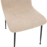 Καρέκλα Gratify pakoworld ύφασμα εκρού-πόδι μαύρο - Image 5