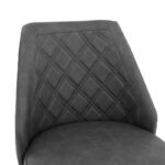 Σκαμπό μπαρ Inflame pakoworld PU ανθρακί-μέταλλο μαύρο - Image 4