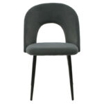 Καρέκλα Jonah pakoworld βελούδο ανθρακί-μαύρο πόδι - Image 3