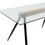 Τραπέζι Astrid pakoworld γυάλινο 10χιλ - πόδι μαύρο 140x80x75εκ - Image 3