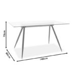 Τραπέζι Astrid pakoworld γυάλινο 10χιλ - πόδι μαύρο 140x80x75εκ - Image 5