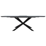 Τραπέζι επεκτεινόμενο Palan pakoworld sintered stone σε όψη μαρμάρου - μαύρο μέταλλο 160-200x80x77εκ - Image 3