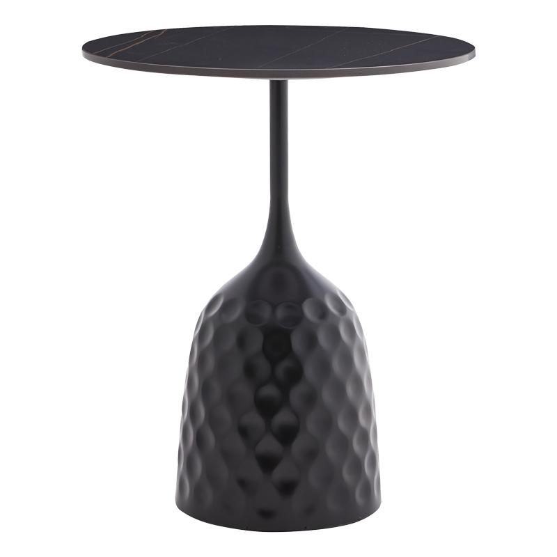 101-000099-1 Βοηθητικό τραπέζι Kousien Inart μαύρο sintered stone Φ50x60εκ - Image 1