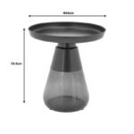 Βοηθητικό τραπέζι Kunlo Inart μαύρο μέταλλο-μαύρο γυαλί Φ50x53.5εκ - Image 4