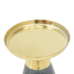 Βοηθητικό τραπέζι Kunlo Inart χρυσό χρώμιο-μαύρο γυαλί Φ50x53.5εκ - Image 3