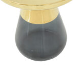 Βοηθητικό τραπέζι Kunlo Inart χρυσό χρώμιο-μαύρο γυαλί Φ50x53.5εκ - Image 4