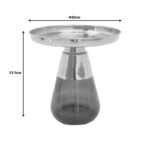 Βοηθητικό τραπέζι Kunlo Inart χρυσό χρώμιο-μαύρο γυαλί Φ50x53.5εκ - Image 5