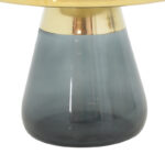 Βοηθητικό τραπέζι Kunlo Inart χρυσό χρώμιο-μαύρο γυαλί Φ60x42εκ - Image 3