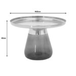 Βοηθητικό τραπέζι Kunlo Inart χρυσό χρώμιο-μαύρο γυαλί Φ60x42εκ - Image 4